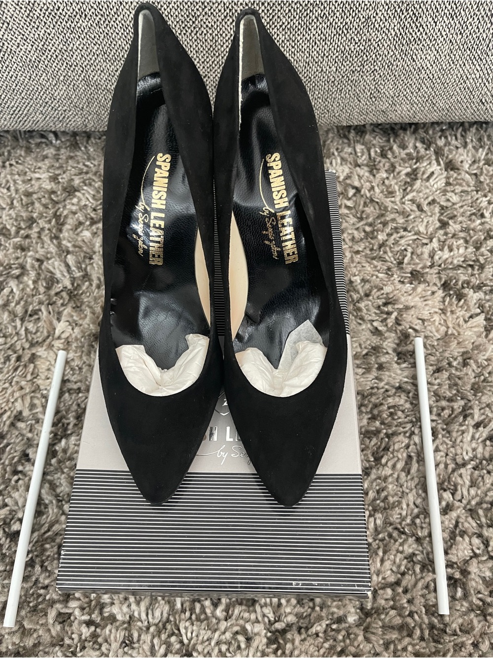 Sergio Zelcer Black Suede Pointed Toe Pumps